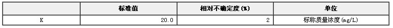 模擬天然水鉀溶液成分分析標準物質