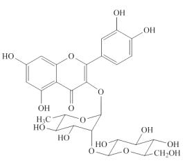 槲皮素-3-O-β-D-葡萄糖基（1-2）-α-L-鼠李糖苷對照品